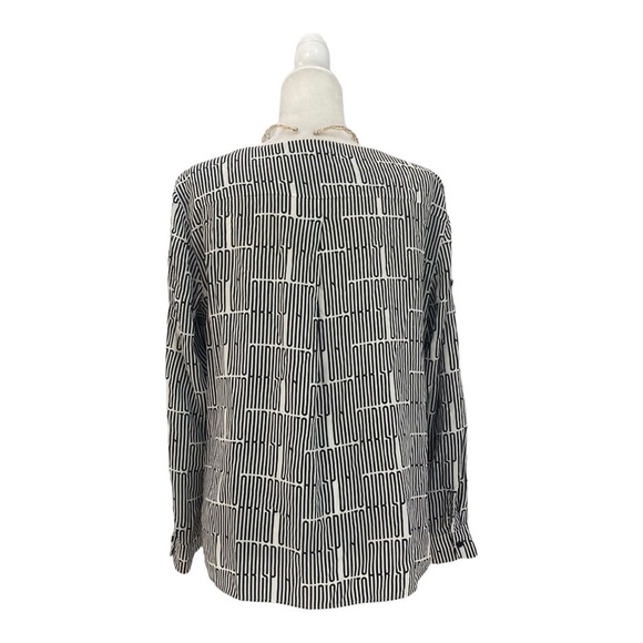 Akris Punto Mulberry Silk Letter-Print Blouse Long Sleeves - Picture 7 of 16